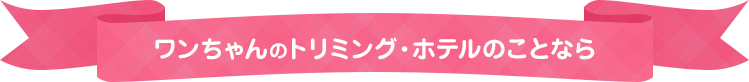 ワンちゃんのトリミング・ホテルのことなら